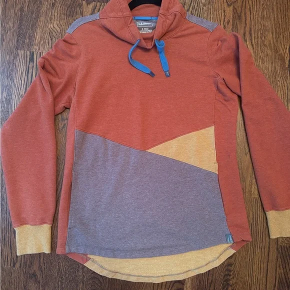 LL Bean Women's L.L.Bean Cozy Mixed-Knit Pullover, Colorblock, like new - Picture 2 of 8